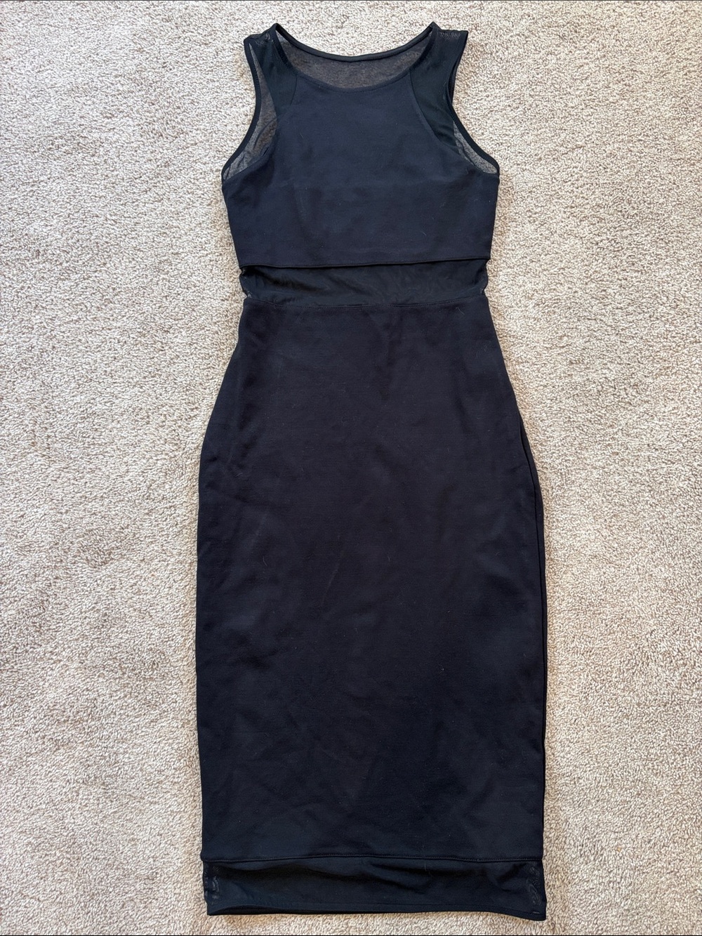 Express Black Sleeveless Midi Bodycon Sheath Dress